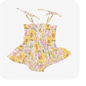 Angel Dear Smocked Bubble with Skirt - Sunflowers